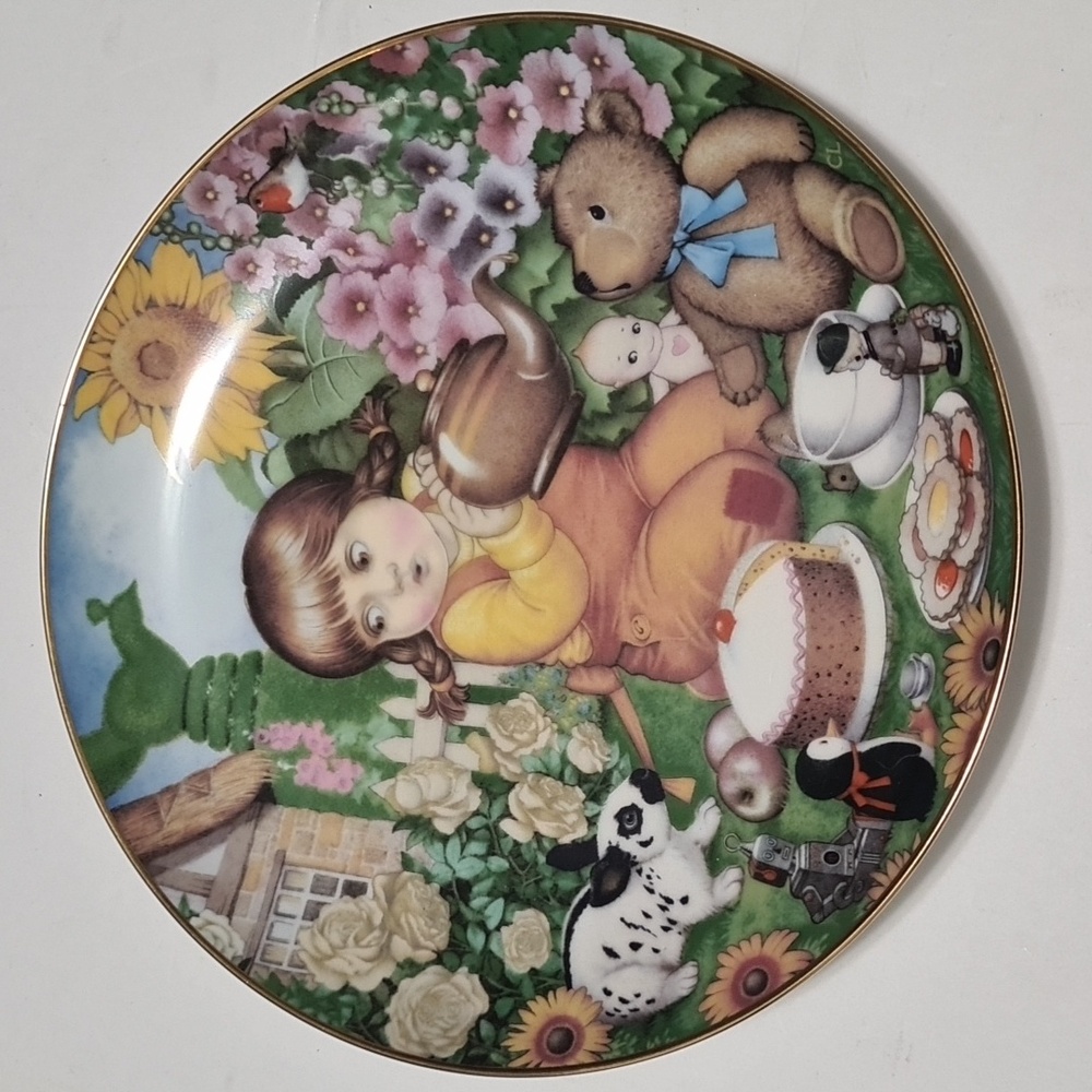 1983 Vintage Limited Edition Carol Lawson Collector Plate "Teatime Surprise